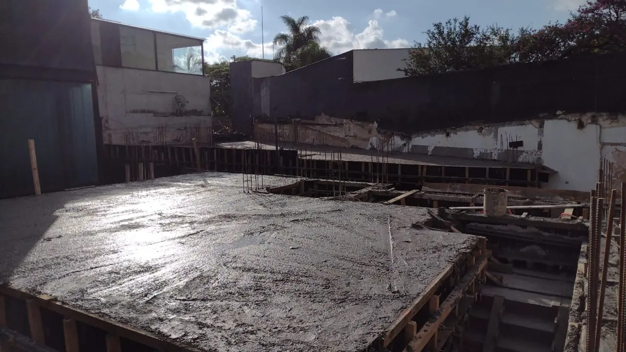 Concretagem da laje da obra